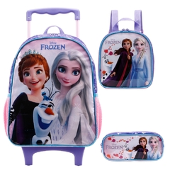 Kit Mochila Rodinhas Lancheira e Estojo FROZEN Xeryus 11460