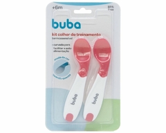 KIT COLHER DE TREINAMENTO TERMOSSENSIVEL BUBA 2 PÇS ROSA