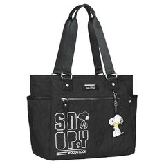 Bolsa SNOOPY Totebag Grande em Nylon Preto SP2383PT