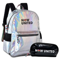 KIT MOCHILA HOLOGRÁFICA NU3252 E ESTOJO NEC PRETO NOW UNITED