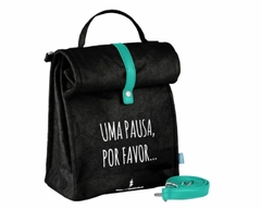 BOLSA LANCHEIRA TERMICA SUSTENTÁVEL HAY UP PRETO/AZUL - comprar online