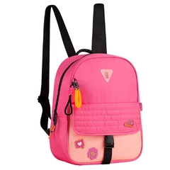 Bolsa Mochila de Costas em Nylon Oficial Luluca LU2959 Rosa