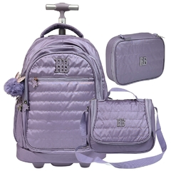 Kit Mochila de Rodinhas Crinkle Rebecca Bonbon RB2417 Lilás