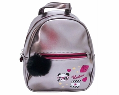 MINI MOCHILA PANDINHAS GRAFITE COM POMPOM OFICIAL LULUCA na internet