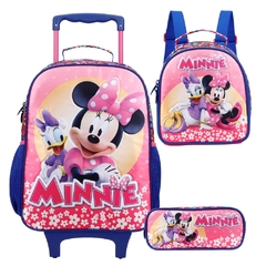 Kit Mochila Rodinhas Lancheira Estojo MINNIE R Xeryus 11420