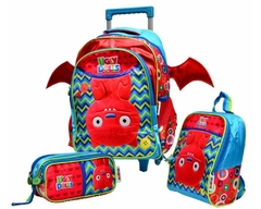 KIT MOCHILA DE RODINHAS OFICIAL UGLYDOLLS UG2304 VERMELHO