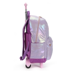 Kit Mochila Rodinhas Juvenil BARBIE Metalizada Lilás Luxcel - Arrivata