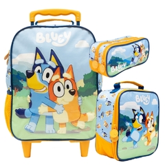 Kit Mochila Rodinhas Lancheira e Estojo BLUEY R 10890 Xeryus