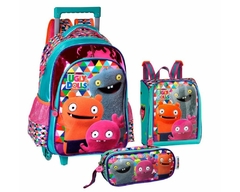 KIT MOCHILA DE RODINHAS OFICIAL UGLYDOLLS UG2300 VERDE