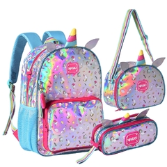 Imagem do Mochila de Costas Holográfica HAPPY UNICÓRNIO CLIO HL23118J