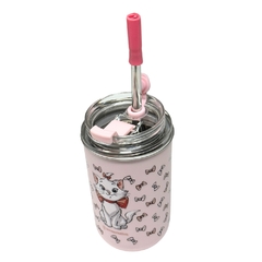 Copo Inox Canudo e Tampa 300ML GATINHA MARIE DISNEY - ZC - Arrivata