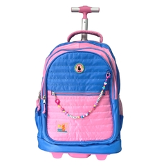 Kit Mochila de Rodinhas em Nylon OFICIAL LULUCA LU2445 azul - comprar online