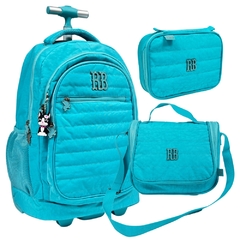 Kit Mochila de Rodinhas Oficial Rebecca Bonbon RB2424 Verde