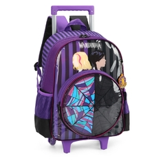 Kit Mochila Rodinhas WANDINHA ADDAMS e Enid Roxo - Luxcel - comprar online