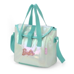 Imagem do Kit Mochila Rodinhas Juvenil BARBIE Metalizada Verde Luxcel