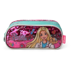 Estojo Triplo Oficial BARBIE Paetê Rosa Luxcel EI39135BB na internet