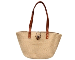 Bolsa de Palha Tote Bag Casual Chic Pagani PG6928 Bege