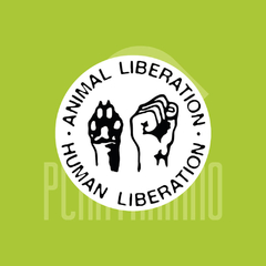 Adesivo Animal/Human Liberation em Vinil