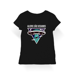 Camiseta Baby Look Aliens São Veganos - comprar online