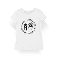 Camiseta Baby Look Animal Human Liberation