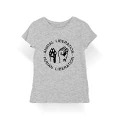 Camiseta Baby Look Animal Human Liberation na internet