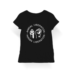 Camiseta Baby Look Animal Human Liberation - comprar online