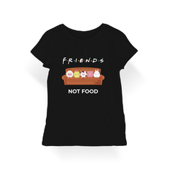 Camiseta Baby Look Friends Not Food na internet