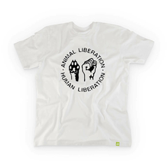 Camiseta Animal/Human Liberation - Plantariano - Camisetas Veganas e Ecológicas