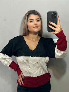 Blusa Tricolor Trançada - comprar online