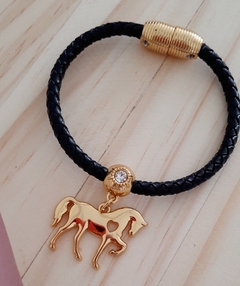 Pulseira Couro Cavalo Coração