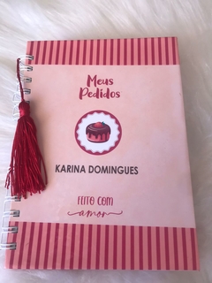 Caderno de pedidos para confeitaria .