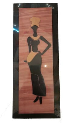 Cuadros Decorativos con Relieve de Africanas 19x45 cm - comprar online