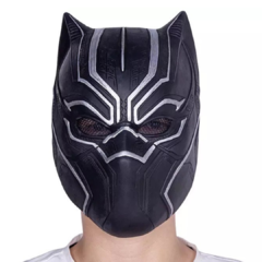 Máscara Capacete de Pantera Negra na cor preta - Modelo luxo com detalhes prateados | a pronta-entrega - Marvel | Mascara Premium realística para Fantasia Halloween Cosplay envio imediato realística a pronta entrega