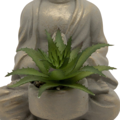 Buda em Meditação com Vaso e Folhagem - Bangkok Collection - Usa e Decora | Decoração com Beleza, Qualidade e Personalidade