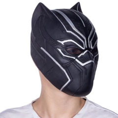 Máscara Capacete de Pantera Negra na cor preta - Modelo luxo com detalhes prateados | a pronta-entrega - Marvel | Mascara Premium realística para Fantasia Halloween Cosplay envio imediato realística a pronta entrega