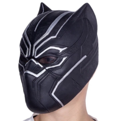 Máscara Capacete de Pantera Negra na cor preta - Modelo luxo com detalhes prateados | a pronta-entrega - Marvel | Mascara Premium realística para Fantasia Halloween Cosplay envio imediato realística a pronta entrega