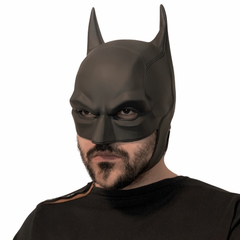 Máscara | Capacete do Batman de Vinil Estruturado - Modelo Acabamento Liso | a pronta-entrega - DC COMICS | Mascara Premium realística de Bruce Wayne para Fantasia Halloween Cosplay envio imediato realistica a pronta entrega