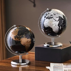 Globo Terrestre Decorativo Brilhante , ideal para decoração nobre e bonita. Globo terrestre grande e bonito com brilho espelhado . objeto decorativo para mesa , home office estante , nicho e aparador . Globo mapa mundi terrestre para escritório de advocac