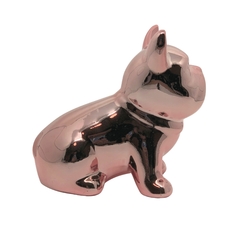 Escultura Cachorro Buldogue Cromado de Porcelana - Rose Gold na internet