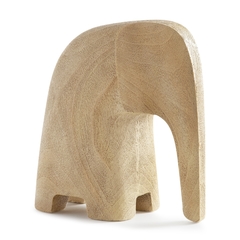 Estatueta de Elefante geométrico minimalista abstrato de resina bege no padrão madeira, lindo atual , moderno e contemporâneo , essencial para quem tem bom gosto. objeto de decoração para sala , nicho , mesa , estante , casa , escritório 