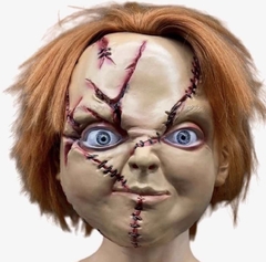 Mascara Realista Chucky Brinquedo Boneco Assassino com cabelo e olhos de acrílico . Para colecionadores Máscara de filme terror Halloween Dia das Bruxas  Cosplay  Carnaval  Fantasia. Edição de luxo