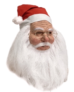 Máscara Papai Noel Realista Especial - Barba Comprida, Gorro Vermelho e Óculos Dourado - Máscara Completa para Fantasia de Papai Noel - Natal 2024 - comprar online