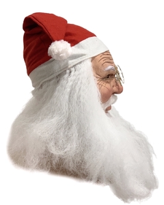 Máscara Papai Noel Realista Especial - Barba Comprida, Gorro Vermelho e Óculos Dourado - Máscara Completa para Fantasia de Papai Noel - Natal 2024 na internet