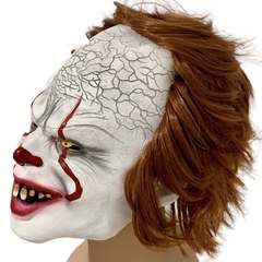 Mascara Realista de fantasia do Palhaço Pennywise com Cabelo implantados  . Máscara de terror para fantasia luxo de Halloween  . Máscara de filme terror Halloween dia das bruxas cosplay carnaval Fantasias 