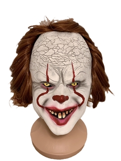 Mascara Realista de fantasia do Palhaço Pennywise com Cabelo implantados  . Máscara de terror para fantasia luxo de Halloween  . Máscara de filme terror Halloween dia das bruxas cosplay carnaval Fantasias 