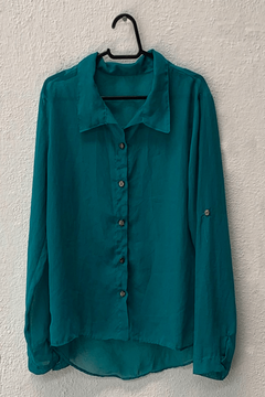 ADRI0053 - Camisa Com Transparência Verde