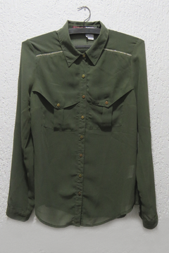 FAT0109 - Camisa Transparente Verde Militar