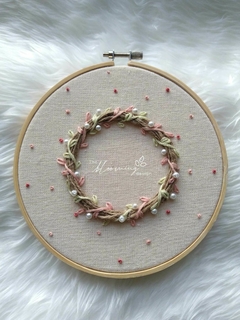 Hand Embroidered Christmas Wreath - Pearls