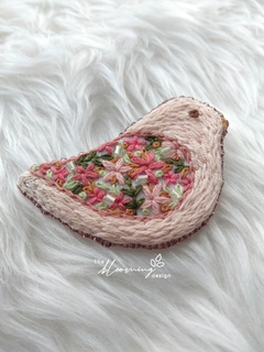 Hand Embroidered Brooch - Birdie