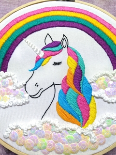 Beautiful Unicorn - Hand Embroidered Hoop (Medium) - buy online